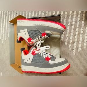 Girls AJF 4 Jordan 6Y Gray/Hot Pink Red